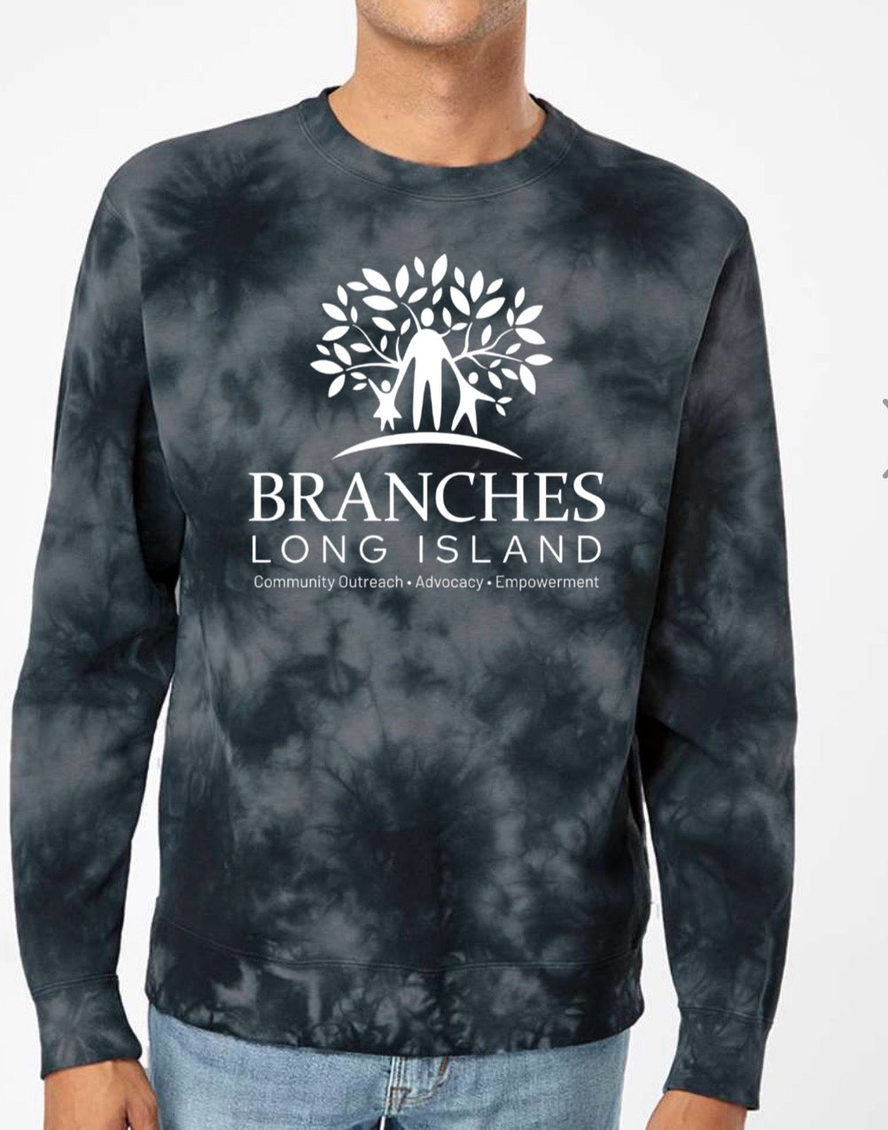 BRANCHES black tie dye crew