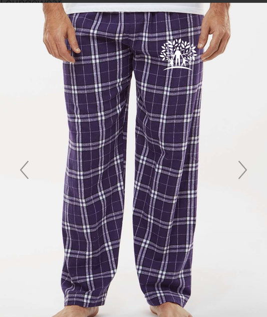 Straight leg purple pajama pants